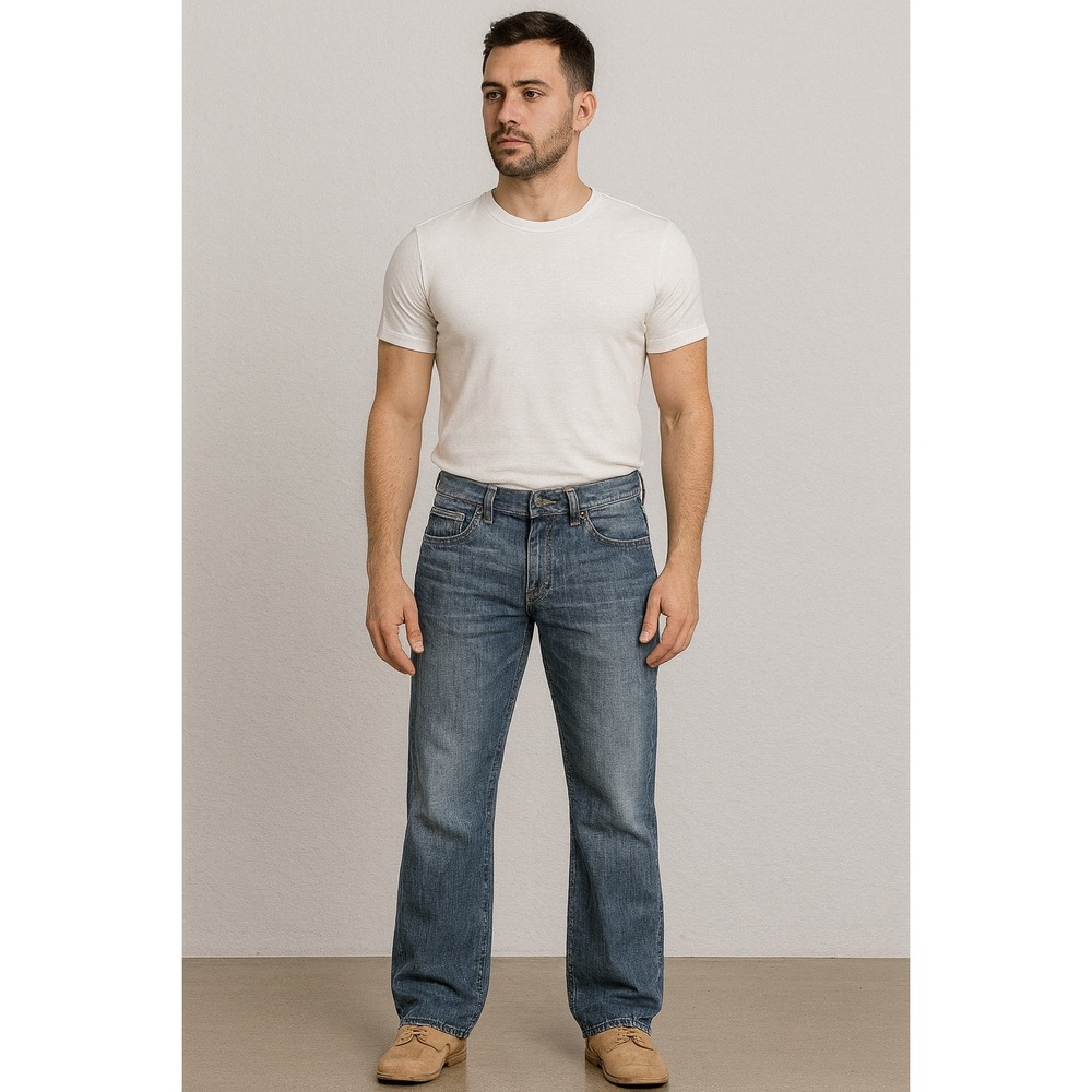 Bally Jeans Men's‎ 28x30 Blue Straight Leg Embroidered Pockets Designer Denim